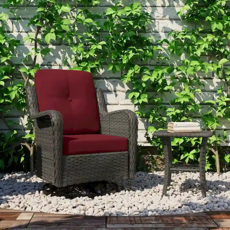 Outdoor Swivel Rocker Patio Rattan Chair