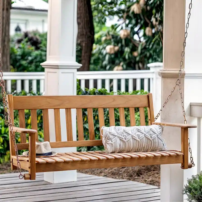 Cambridge Casual Austin Traditional Teak Wood Porch Swing