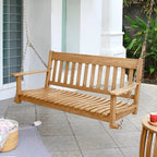 Cambridge Casual Austin Traditional Teak Wood Porch Swing