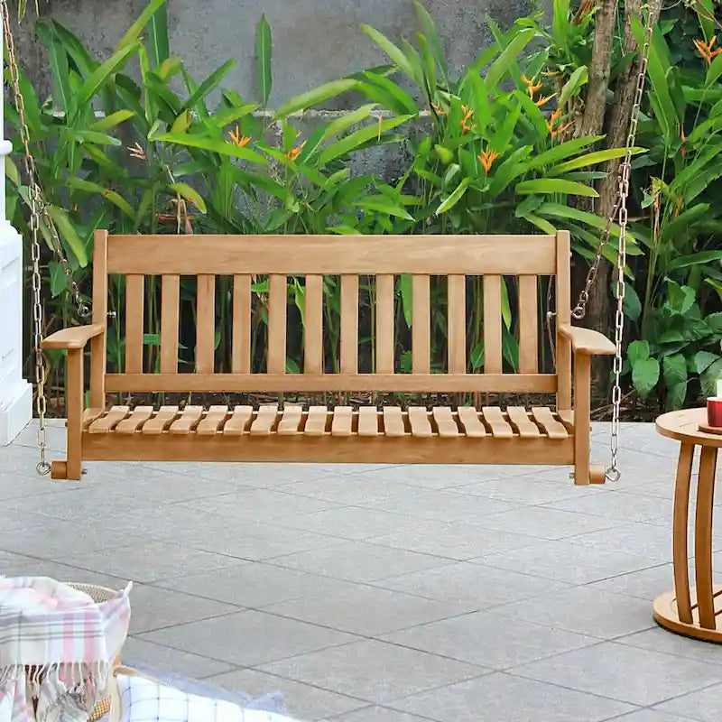 Cambridge Casual Austin Traditional Teak Wood Porch Swing