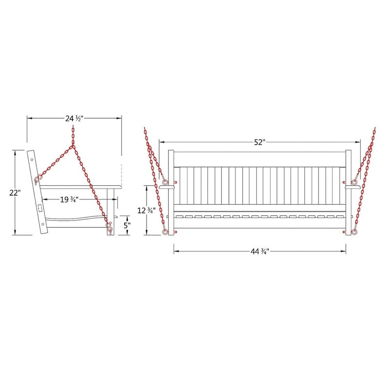 Cambridge Casual Austin Traditional Teak Wood Porch Swing