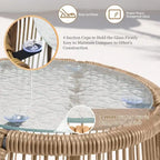 FINCATI BOHO Luxury Outdoor Patio Wicker Conversation Sectional Sofa Set