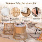 FINCATI BOHO Luxury Outdoor Patio Wicker Conversation Sectional Sofa Set