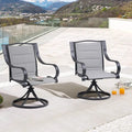 Patio Dining Set with 360 Degree Swivel Chairs (Set of 2)