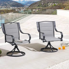 Patio Dining Set with 360 Degree Swivel Chairs (Set of 2)