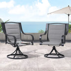 Patio Dining Set with 360 Degree Swivel Chairs (Set of 2)