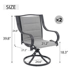 Patio Dining Set with 360 Degree Swivel Chairs (Set of 2)