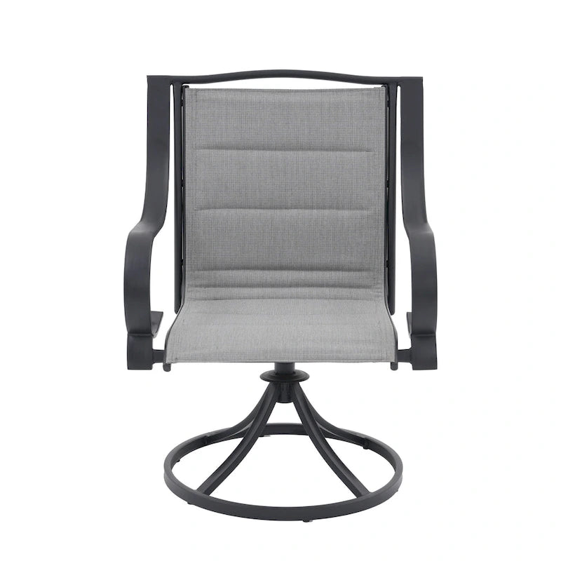 Patio Dining Set with 360 Degree Swivel Chairs (Set of 2)