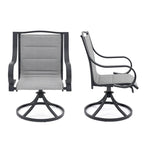 Patio Dining Set with 360 Degree Swivel Chairs (Set of 2)
