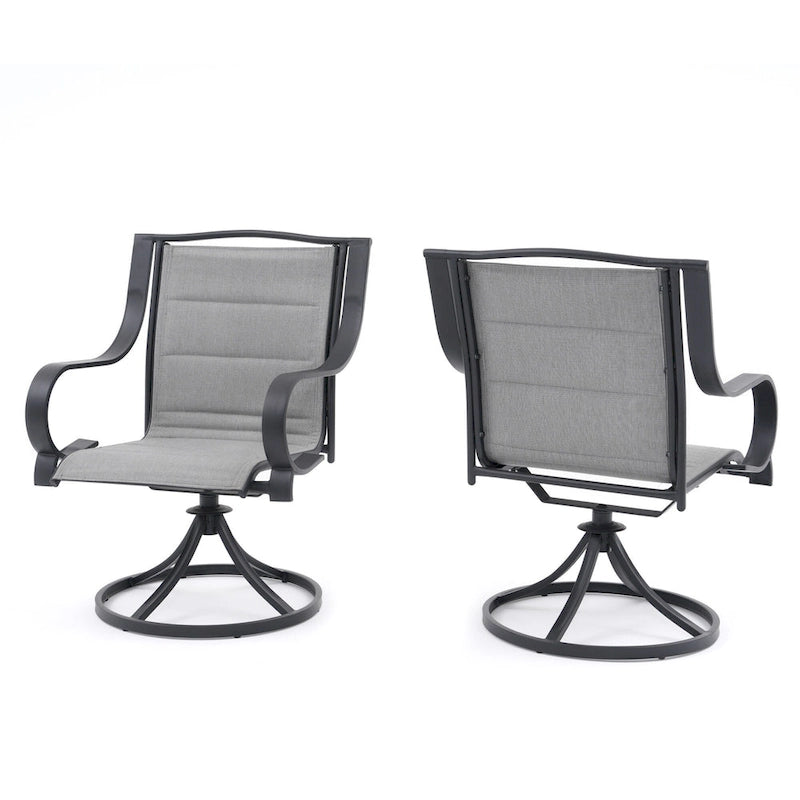 Patio Dining Set with 360 Degree Swivel Chairs (Set of 2)