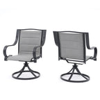 Patio Dining Set with 360 Degree Swivel Chairs (Set of 2)